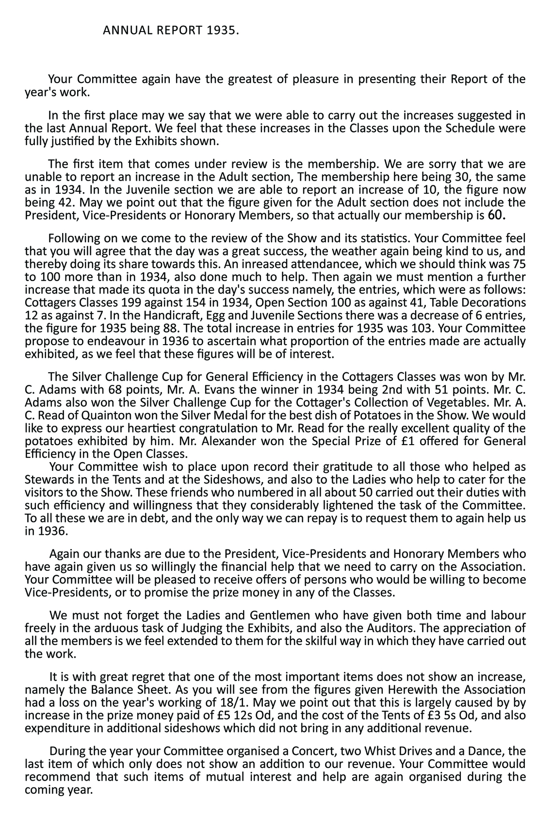 History - annual report 1935